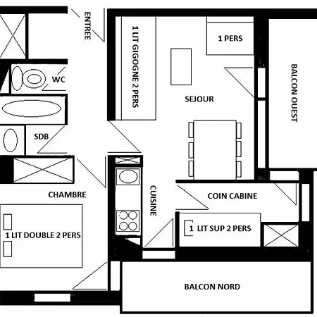 Le De 3 - 2 Pieces Pour 6 Personnes Mae-9744 La Plagne
